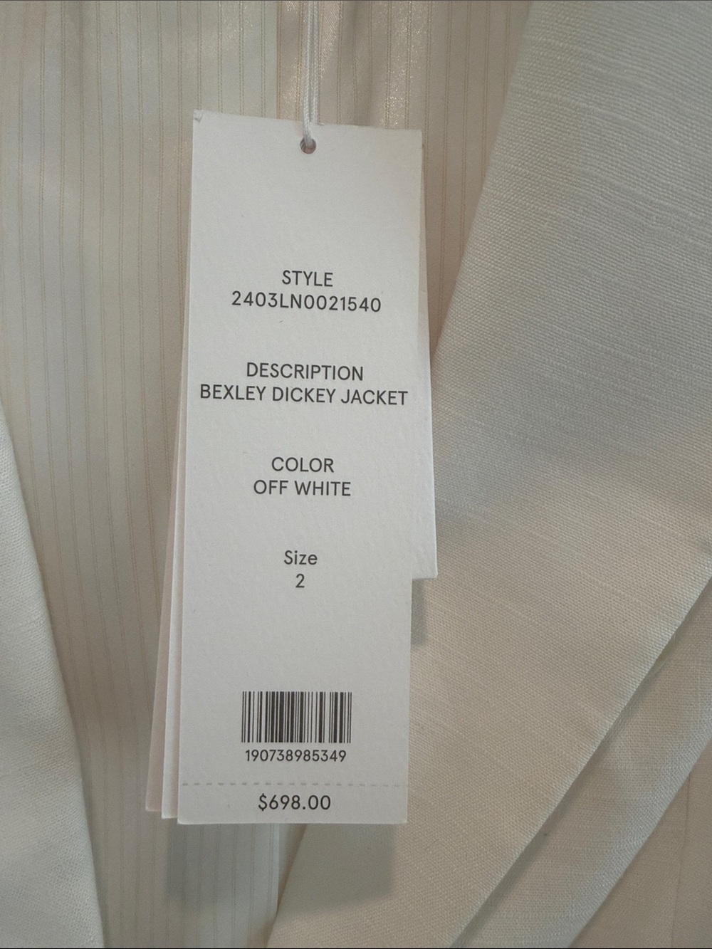 Veronica Beard Off-White Double-Breasted Stretch-Linen Blazer - Picture 4 of 7